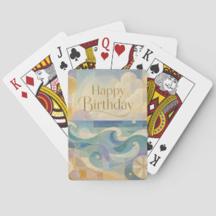 Het nieuwe jaar in zeilen pokerkaarten