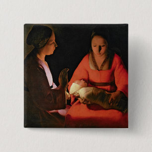 Het nieuwe kind, eind jaren 1640 vierkante button 5,1 cm