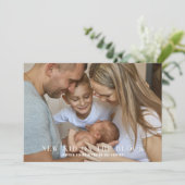 Het nieuwe Kind | Schattige 4 Foto Geboorte Aankondiging (Staand voorkant)