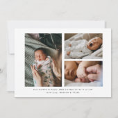 Het nieuwe Kind | Schattige 4 Foto Geboorte Aankondiging (Achterkant)