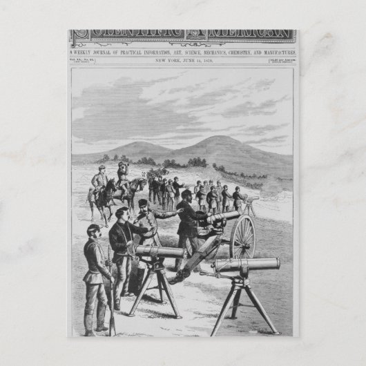 Het nieuwe model Gatling Pistool Briefkaart (Voorkant)