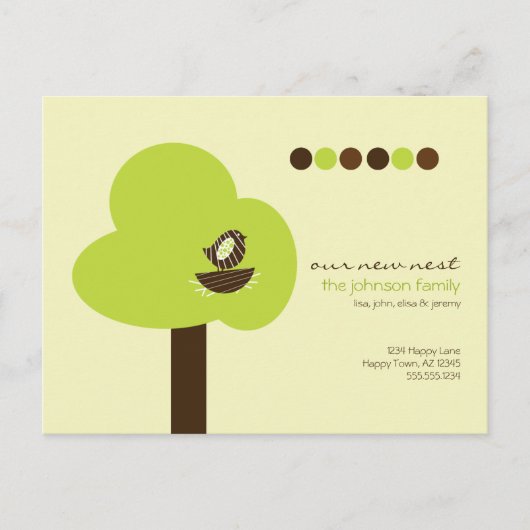 Het nieuwe Nest Moving Briefkaart (Voorkant)