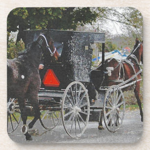 Het nieuwe paard thuis krijgen. #amish #horse onderzetter