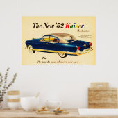 Het nieuwe Poster van Kaiser Car 3 van '52 (Keuken)