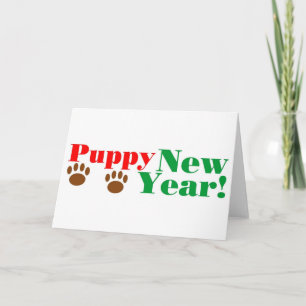 Het Nieuwjaar van het puppy! Feestdagen Kaart