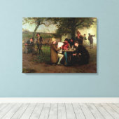 Het nieuws lezen canvas afdruk (Insitu (Houten vloer))