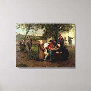 Het nieuws lezen canvas afdruk