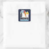 Het nieuws: volledig onpartijdig vierkante sticker (Tas)