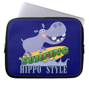 Het Nijlpaard van Surfer Laptop Sleeve