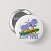 Het Nijlpaard van Surfer Ronde Button 5,7 Cm (Voorkant /achterkant)