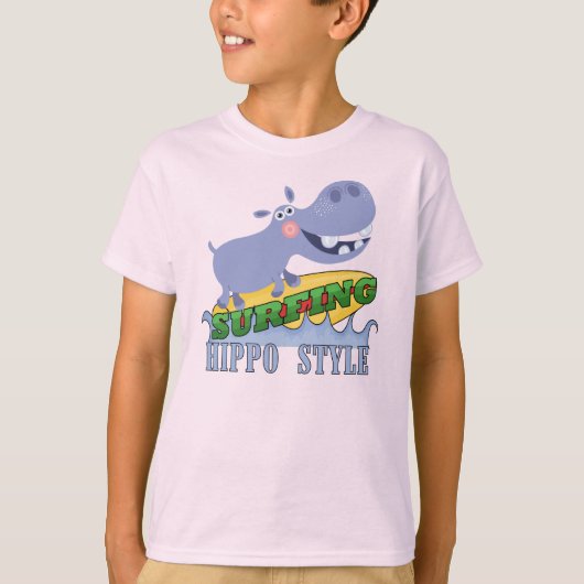 Het Nijlpaard van Surfer T-shirt (Voorkant)