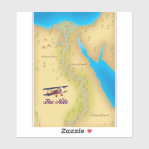 Het Nile poster van de stijloude kaart Sticker