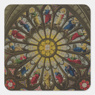 Het noordraam, bord D van 'Westminster Abbey' Vierkante Sticker