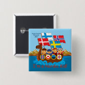 Het noordse Kind knoopt 2017 dicht Vierkante Button 5,1 Cm (Voorkant /achterkant)