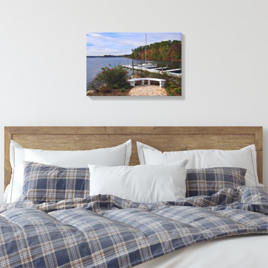 Het Normandische meer in de herfst Canvas Afdruk (Insitu (Slaapkamer))