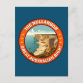 Het Nullarbor Great Australian Bight Retro Emblem Briefkaart (Voorkant)