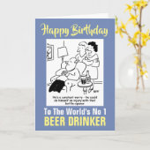 Het nummer 1 van de Word bierdrinker - Happy Birth Kaart (Gele Bloem)