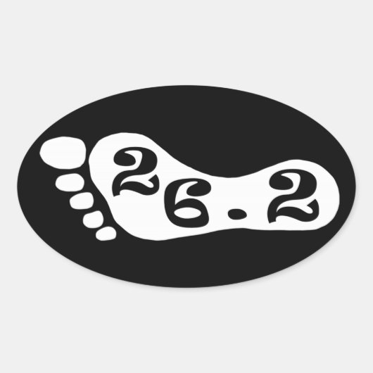 Het nummer 26.2, symbolisch voor de marathon ovale sticker (Voorkant)