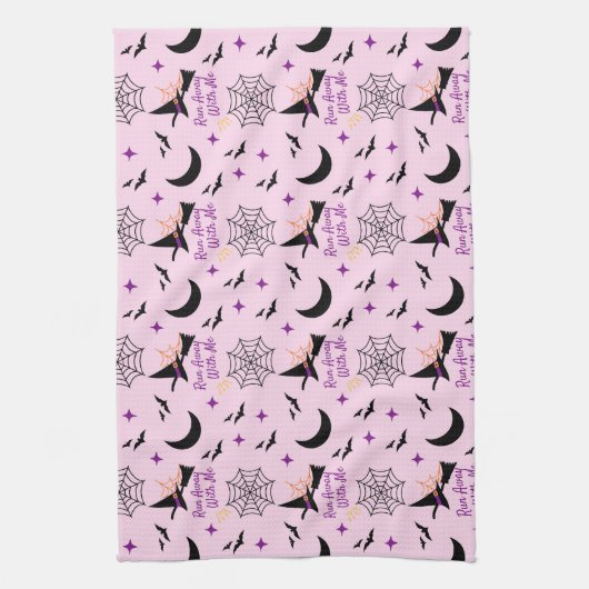 Het nummer "Run Away With Me" van Halloween Witch  Theedoek (Verticaal)