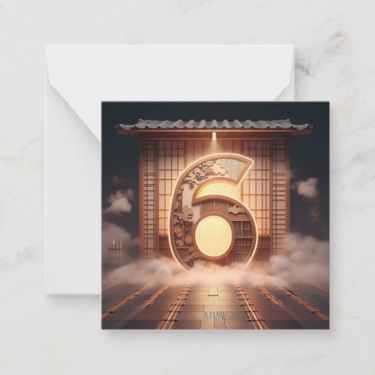 Het Nummerspel - De Kaart van 6 Notitiekaartje (Voorkant)