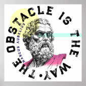 Het obstakel is de weg – Marcus Aurelius Poster (Voorkant)