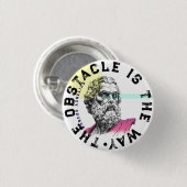 Het obstakel is de weg – Marcus Aurelius Ronde Button 3,2 Cm (Voorkant /achterkant)