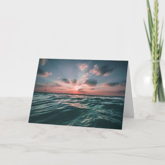 Het oceaan lege wenskaart van de Zonsondergang Kaart (Voorkant)