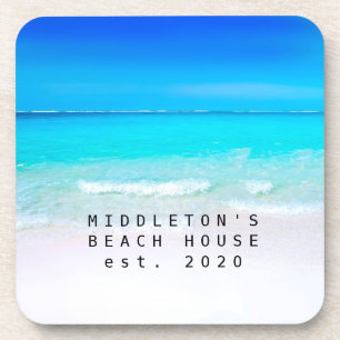 Het OceaanZee van het strand en de Blauwe Bier Onderzetter