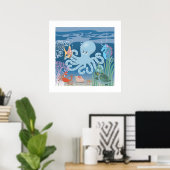 Het Octopus Poster 25x25 (Thuiskantoor)