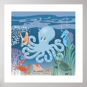 Het Octopus Poster 25x25