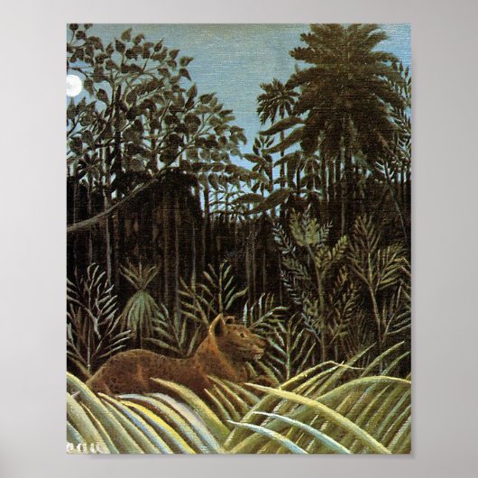 Het oerwoud met de leeuw van Henri Rousseau Poster (Voorkant)