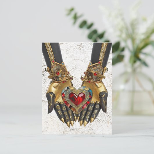 Het offer - Hart in Handen Briefkaart (Staand voorkant)