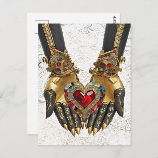 Het offer - Hart in Handen Briefkaart (Voorkant / Achterkant)