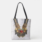 Het offer - Hart in Handen Draagtas (Achterkant)