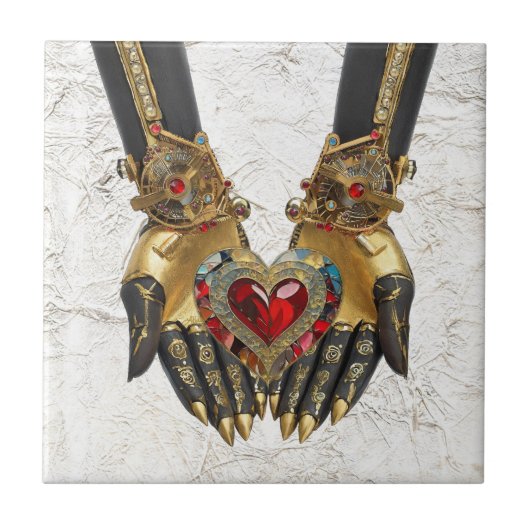 Het offer - Hart in Handen Tegeltje (Voorkant)