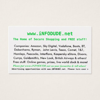 Het officiële www.iNFODUDE.net Visitekaartje! Visitekaartje