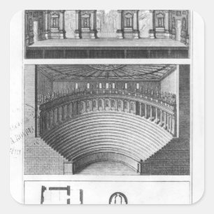 Het Olympisch theater in Vicenza Vierkante Sticker