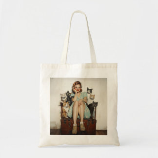 Het omarmen van de Retro Crazy Cat Lady Vibes Tote Bag