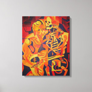 Het omarmen van Dood Colorful Geometric Art Canvas Afdruk