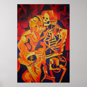 Het omarmen van Dood Colorful Geometric Art Poster