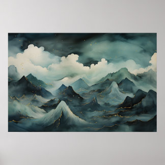 Het omarmen van mist, wolken en de schoonheid van poster