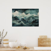 Het omarmen van mist, wolken en de schoonheid van poster (Keuken)