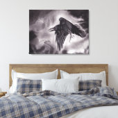 Het Omen Raven Canvas Afdruk (Insitu (Slaapkamer))