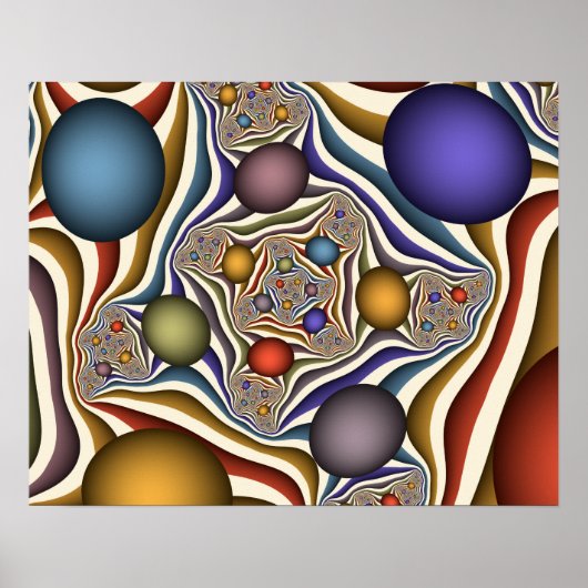 Het omhoog vliegen, Kleurrijk, Modern, Abstract Fr Poster (Voorkant)