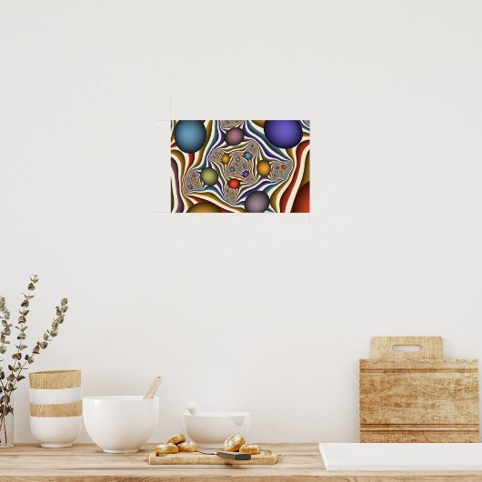 Het omhoog vliegen, Kleurrijk, Modern, Abstract Fr Poster (Keuken)