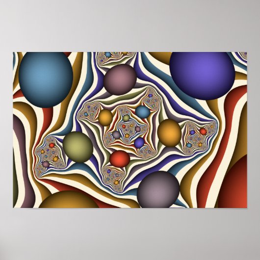 Het omhoog vliegen, Kleurrijk, Modern, Abstract Fr Poster (Voorkant)