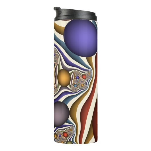 Het omhoog vliegen, Kleurrijk, Modern, Abstract Fr Thermosbeker (Geroteerd rechts)
