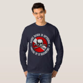 Het omlaag gaan is optioneel (schedel) kleding t-shirt (Voorkant volledig)