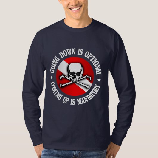 Het omlaag gaan is optioneel (schedel) kleding t-shirt (Voorkant)