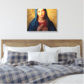 Het onbevlekte hart van Mary Canvas Afdruk (Insitu (Slaapkamer))